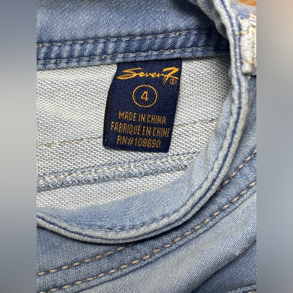 Seven 7 Powell Blue Denim Shorts Size 4 Womens - Picture 4 of 5